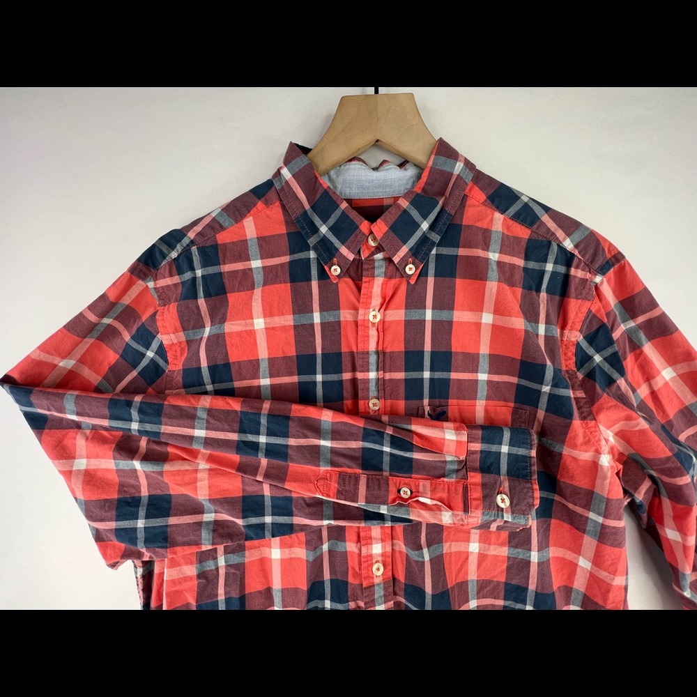 AMERICAN EAGLE OUTFITTERS SZ LT CLASSIC FIT PLAID CASUAL BUTTON DOWN SHIRT